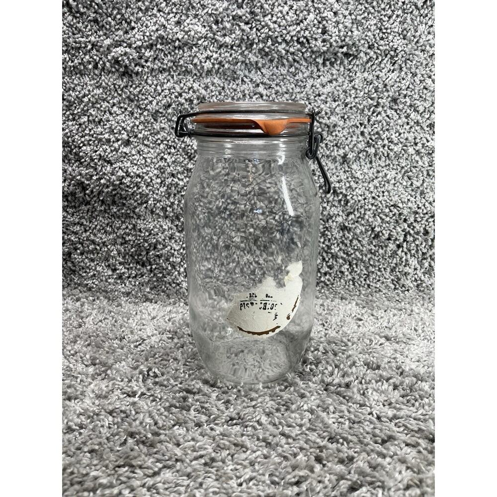 Glass Canning Jar With Airtight Rubber Seal Hinged Lid Size 2L Kitchen Home
